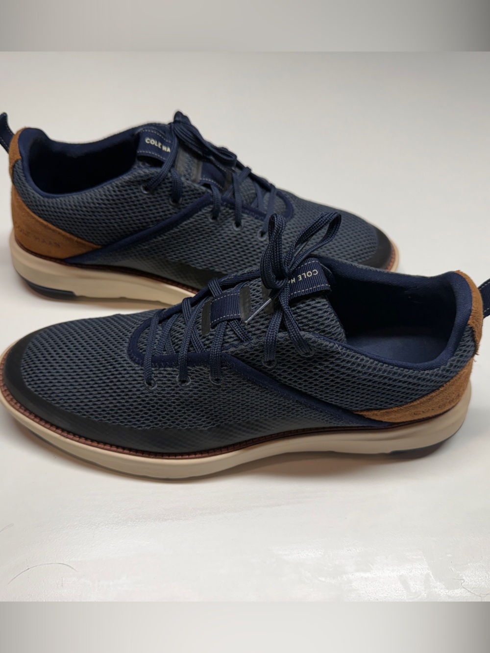 Cole Haan Men's Navy and Brown Mesh Casual Sneakers